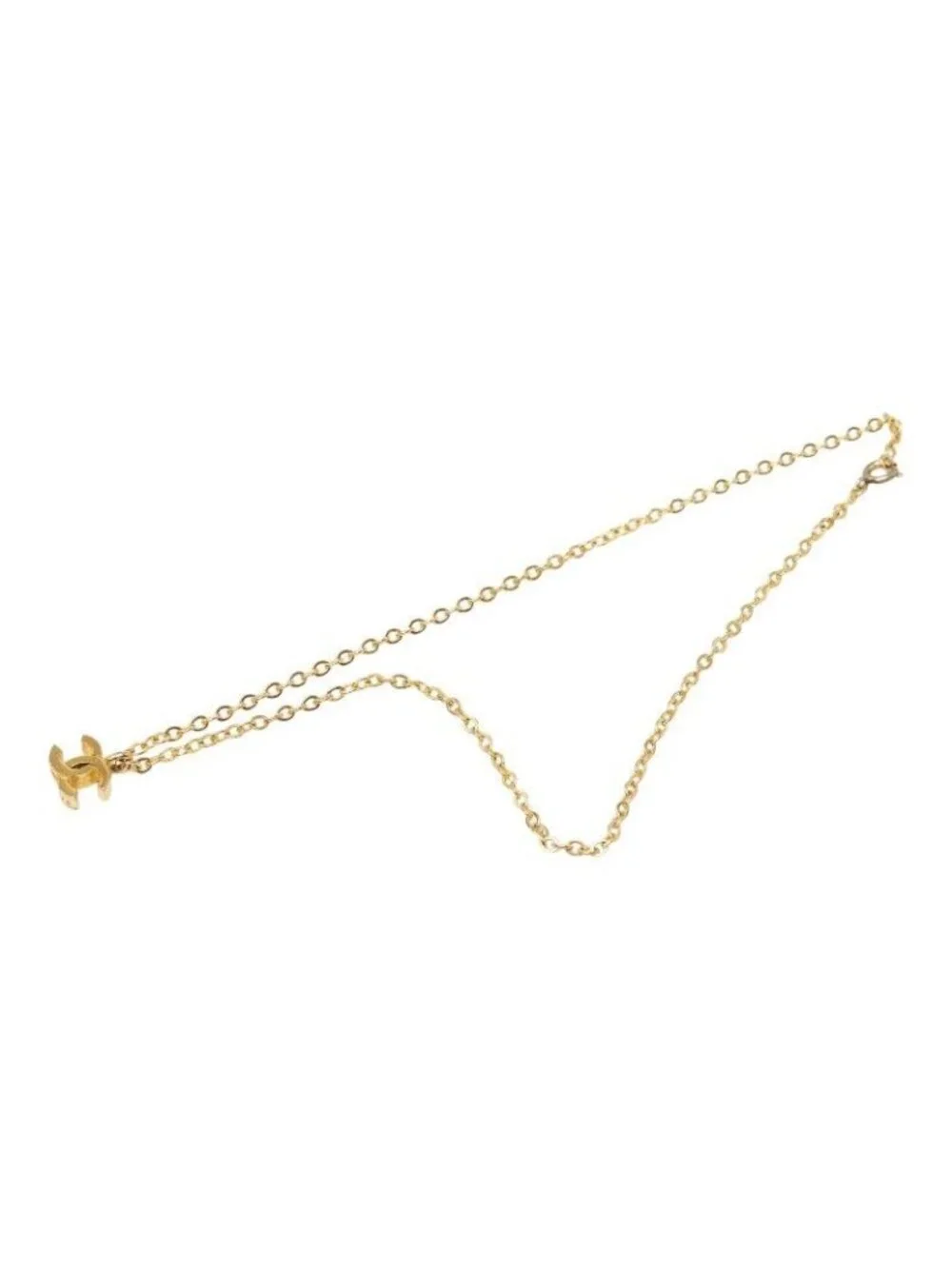 Chanel Vintage CC Logo Necklace Gold Plated